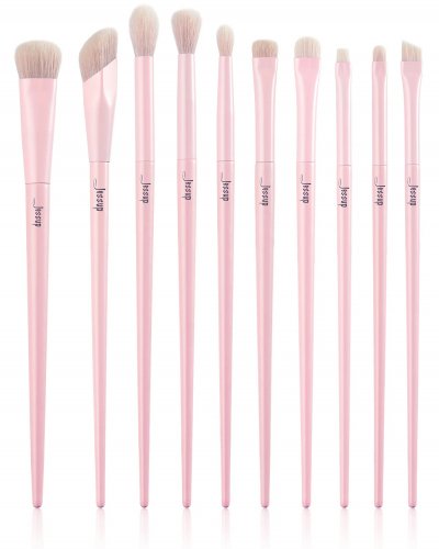 JESSUP - Makeup Lover 10 Pcs Crystal Pink Precise Collection IV - Set of 10 facial makeup brushes - T496
