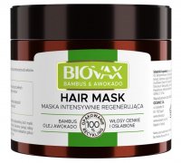 BIOVAX - Intensive Regenerating Hair Mask - Intensywnie regenerująca maska do włosów cienkich i osłabionych - Bambus i Awokado - 250 ml 