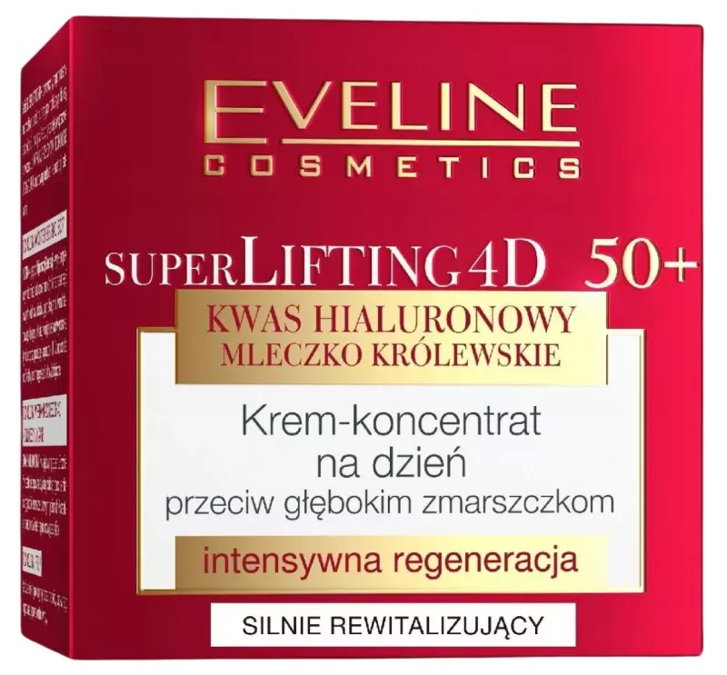 Дневной крем для лица Eveline Super Lifting 4D 50+, против морщин, для зрелой кожи, 50 мл