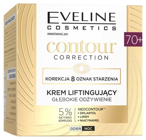 Eveline Cosmetics - Contour Correction Lifting Cream 70+ Głęboko odżywiający krem liftingujący - Dzień/Noc - 50 ml