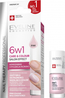 Eveline Cosmetics - NAIL THERAPY PROFESSIONAL - Care & Colour Salon Effect Nail Conditioner - Skoncentrowana, koloryzująca odżywka wzmacniająca do paznokci 6w1 - Pink - 5 ml