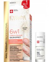 Eveline Cosmetics - NAIL THERAPY PROFESSIONAL - Care & Colour Salon Effect Nail Conditioner - Skoncentrowana, koloryzująca odżywka wzmacniająca do paznokci 6w1 - Golden Glow - 5 ml
