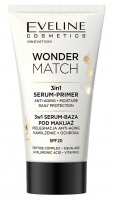 Eveline Cosmetics - WONDER MATCH 3in1 Serum Primer - 3w1 Serum-baza pod makijaż - SPF20 - 30 ml