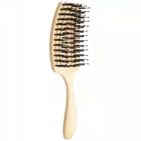 Olivia Garden - FingerBrush - Mini Care Kids - Szczotka do włosów z włosiem dzika dla dzieci - Yellow