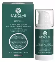 BASICLAB - ESTETICUS - Anti-Acne Spot Serum - Punktowe serum na zmiany mikrozapalne z 7% AHA/BHA, 3% kwasem azelainowym, karnozyną 2.0 ora CICA - Wyciszenie i Redukcja - Dzień/Noc - 15 ml 