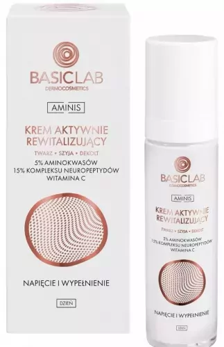 BASICLAB - AMINIS - Actively revitalizing cream for the face, neck and cleavage with 5% amino acids, 15% neutopeptide complex and vitamin C - Tension and Filling - Day - 50 ml 