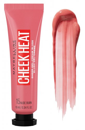 Maybelline - Cheek Heat - Sheer Gel - Cream Blush - Róż do policzków - 10 ml - 15 Nude Burn