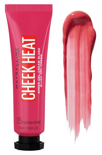 MAYBELLINE - Cheek Heat - Sheer Gel - Cream Blush - Róż do policzków - 10 ml - 25 Fuchsia Spark