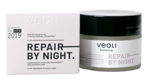 Veoli Botanica - Repair By Night - Krem do twarzy na noc z ochroną lipidową "Second Skin" - 50 ml