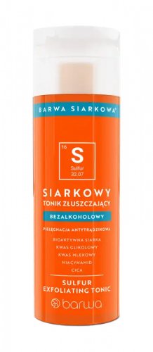 BARWA - BARWA SIARKOWA - Sulfur Exfoliating Tonic - Siarkowy tonik złuszczający - Bezalkoholowy - 200 ml