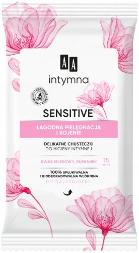 AA - Intymna Sensitive - Gentle wipes for intimate hygiene - 15 pcs
