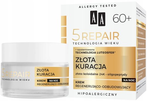 AA - 5 REPAIR 60+ Golden Treatment - Regenerating and rebuilding night cream - 50 ml