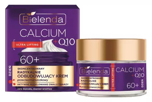 Дневной крем для лица Bielenda Calcium + Q10 60+, против морщин, восстанавливающий, 50 мл — фото 2