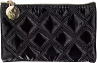 Inter-Vion - Mała, czarna kosmetyczka pikowana - Gold & Black - 418 028