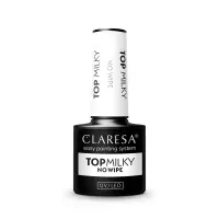 CLARESA - TOP MILKY NO WIPE - Top hybrydowy do paznokci UV/LED - 5 g