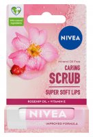 Nivea - Caring Scrub With Rosehip Oil - Pielęgnujący peeling do ust - Dzika Róża - 5,5 ml 