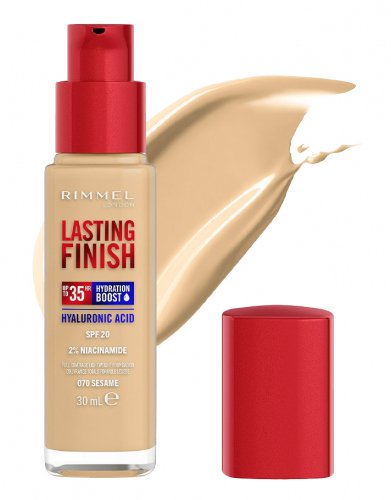 RIMMEL - LASTING FINISH 35H - Nawilżający podkład do twarzy - SPF 20 - 30 ml - 070 SESAME