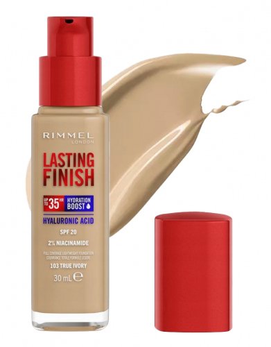 RIMMEL - LASTING FINISH 35H - Nawilżający podkład do twarzy - SPF 20 - 30 ml - 103 TRUE IVORY