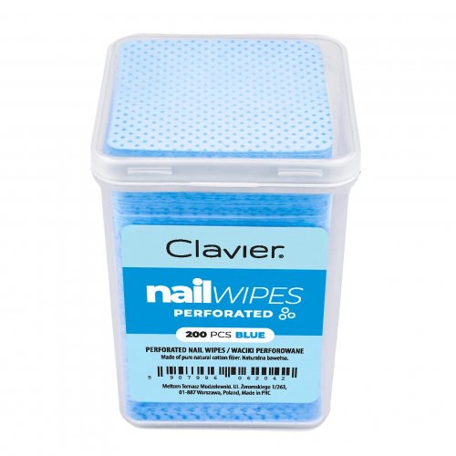 Clavier - Perforated Nail Wipes - 200 pieces - Blue 