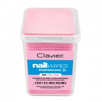 Clavier - Perforated Nail Wipes - Perforowane waciki bezpyłowe w pudełku - 200 sztuk - Pink