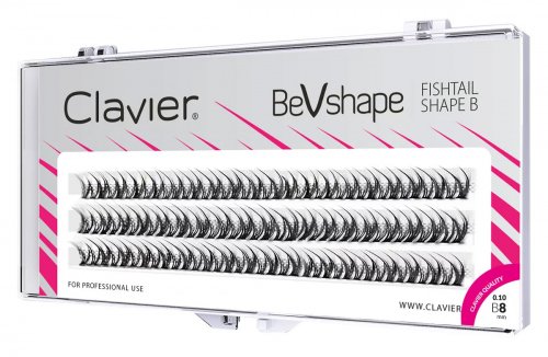 Clavier - BeVshape - Fishtail Eyelashes - Kępki rzęs - Jaskółki - Skręt B - 8 mm