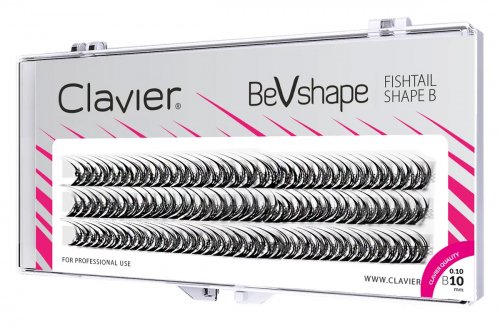 Clavier - BeVshape - Fishtail Eyelashes - Tufts of eyelashes - Swallows - Curl B - 10 mm