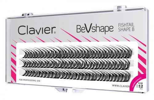 Clavier - BeVshape - Fishtail Eyelashes - Tufts of eyelashes - Swallows - Curl B - 12 mm