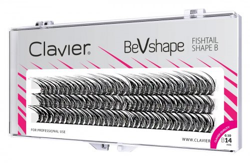 Clavier - BeVshape - Fishtail Eyelashes - Tufts of eyelashes - Swallows - Curl B - 14 mm
