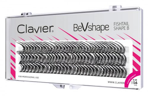 Clavier - BeVshape - Fishtail Eyelashes - Kępki rzęs - Jaskółki - Skręt B - 16 mm