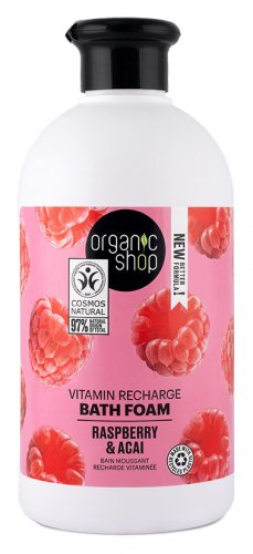 ORGANIC SHOP - VITAMIN RECHARGE BATH FOAM - Pianka do kąpieli - Raspberry & Acai - 500 ml