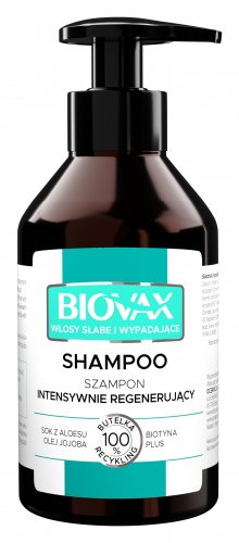 BIOVAX - WŁOSY SŁABE I WYPADAJĄCE - Intensywnie regenerujący szampon do włosów słabych i wypadających - Aloes & Jojoba - 200 ml