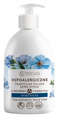 BARWA - BARWA HIPOALERGICZNA - Hipoalergiczne mydło w płynie z ekstraktem z lnu