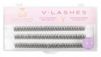 Many Beauty - Many Lashes - V-LASHES - Silk Eyelashes Individual - Jedwabne rzęsy w kępkach - Fish Tale - 0,07mm STANDARD  - D-11mm - D-11mm