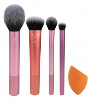 Real Techniques - Everyday Essentials - Set of 4 makeup brushes + sponge - 01786