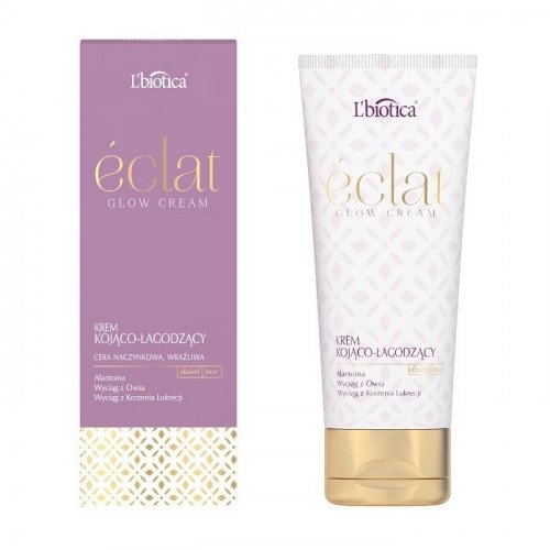 L'Biotica - ECLAT Glow Cream - Soothing Face Cream - Kojąco-łagodzący krem do cery naczynkowej - 50 ml