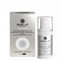 BASICLAB - COMPLENENTIS - Peptide Eye Cream Reducing Dark Circle And Puffiness - Peptydowy krem pod oczy redukujący cienie i opuchnięcia z 3% kofeiny, 1% kwasu traneksamowego, chryzyną - Rozjaśnienie i nawilżenie - 15 ml