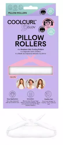 GLOV - COOL CURL - Pillow Rollers - Heatless Hair Curling Rollers - Set of 4 - White