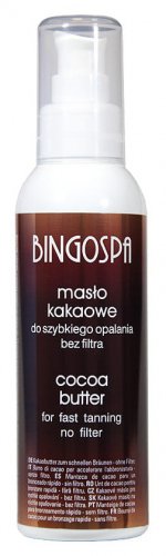 BINGOSPA  - Cocoa Butter - Masło kakaowe do szybkiego opalania bez filtra - 120 g