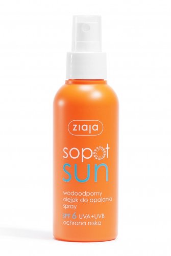 ZIAJA - Sopot Sun - Wodoodporny olejek do opalania w sprayu SPF6 - 125 ml 