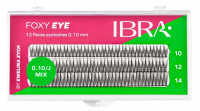 Ibra - FOXY EYE 12 Flare Eyelashes by Ewelina Zych - Kępki sztucznych rzęs - Skręt J - 120 kępek - 0.10 MIX (10mm, 12mm, 14mm) - 0.10 MIX (10mm, 12mm, 14mm)