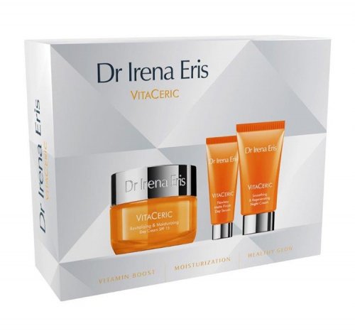 Dr Irena Eris - VitaCeric - Zestaw kosmetyków - Krem rewitalizująco-nawilżający do twarzy na dzień SPF15, 50 ml + Krem wygładzająco-regenerujący na noc 30 ml + Serum matująco-wygładzające 11 ml