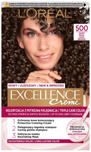 L'Oréal - EXCELLENCE Creme - Hair Coloring with Triple Care - 500 Light Brown