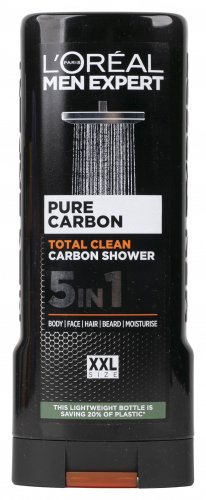 L'Oréal - MEN EXPERT - PURE CARBON - Total Clean Carbon Shower - Żel pod prysznic 5w1 - 400 ml 