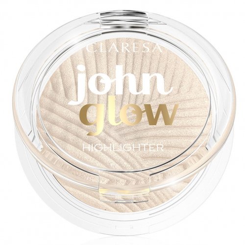 CLARESA - JOHN GLOW - HIGHLIGHTER - Rozświetlacz prasowany - 8 g - 02 - MORE SPARKLING 
