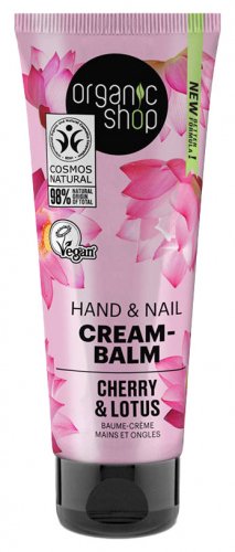 ORGANIC SHOP - Brillaiant Hand & Nail Cream-Balm - Krem-balsam do rąk i paznokci wiśnia i lotos - Japanese SPA-Manicure - 75 ml