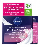 Nivea - 24h Moisturizing - Nourishing - Regenerating night face cream for dry and sensitive skin - 50 ml   