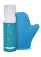 AURA SUN - Self-tanning set - Glove + bronzing foam - Dark - 150 ml 