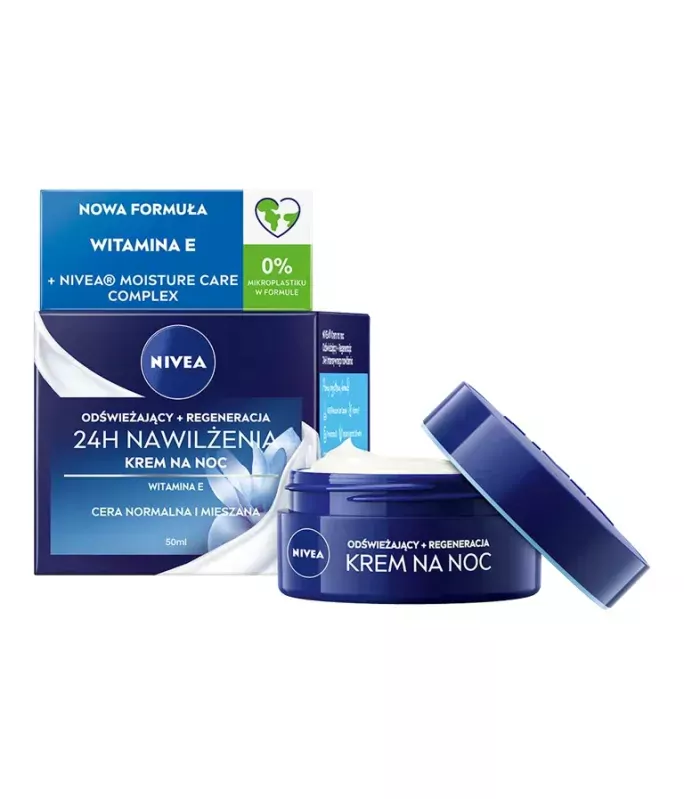 Ночной крем для лица Nivea 24H увлажняющий, с витамином E, для нормальной и комбинированной кожи, 50 мл — фото 3