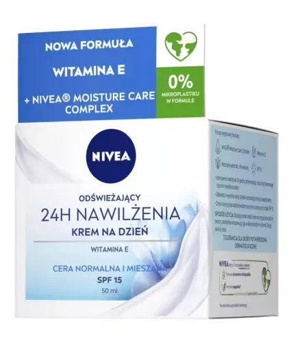 Nivea - 24H Moisturization - Refreshing Day Face Cream for Normal and Combination Skin - 50 ml
