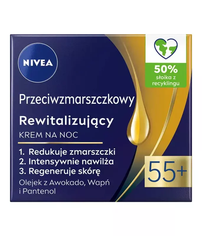 Ночной крем для лица Nivea 55+ против морщин, восстанавливающий, 50 мл — фото 3